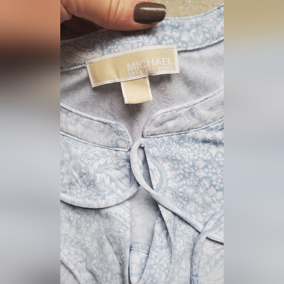 Michael Kors blue paisley dress size L - Picture 8 of 12